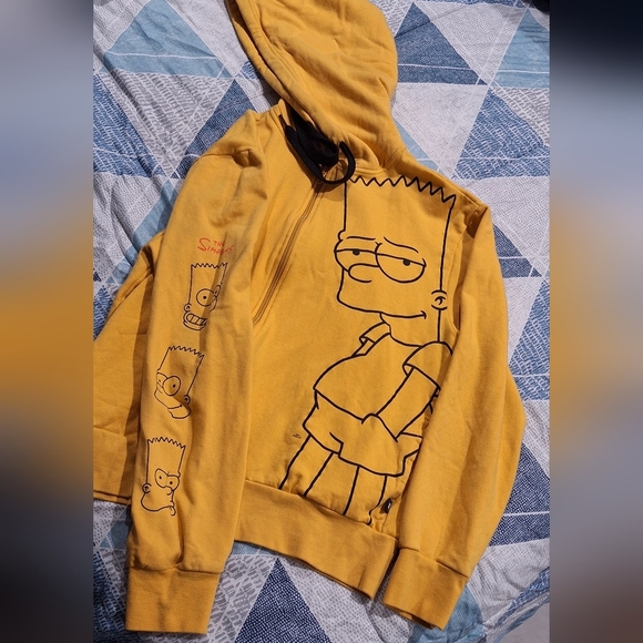 Yellow Hoodie with Cartoon Graphic - Picture 5 of 6